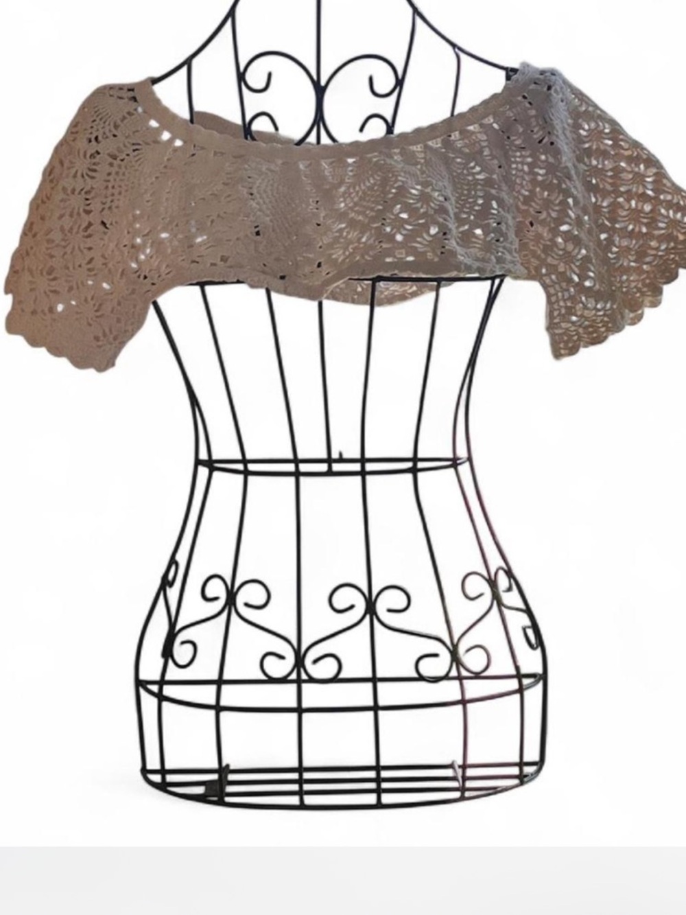 Cream crochet bolero style top